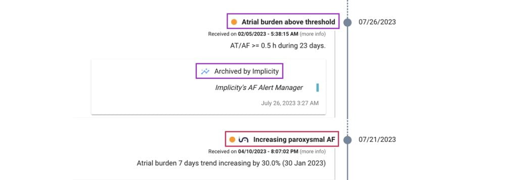 Manufacturer alerts are automatically archived on the Implicity platform | Hydrix